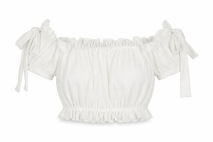 Womens UK Size 10 PRETTYLITTLETHING White Cropped T-Shirt