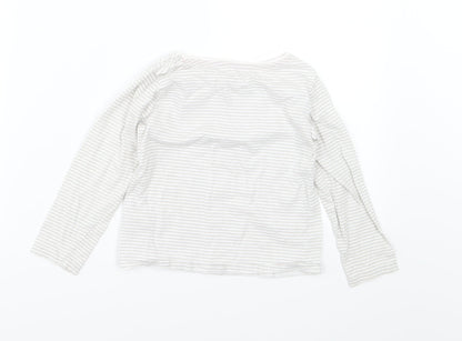 Primark Girls Grey Striped Jersey Basic T-Shirt Size 4-5 Years  - Super