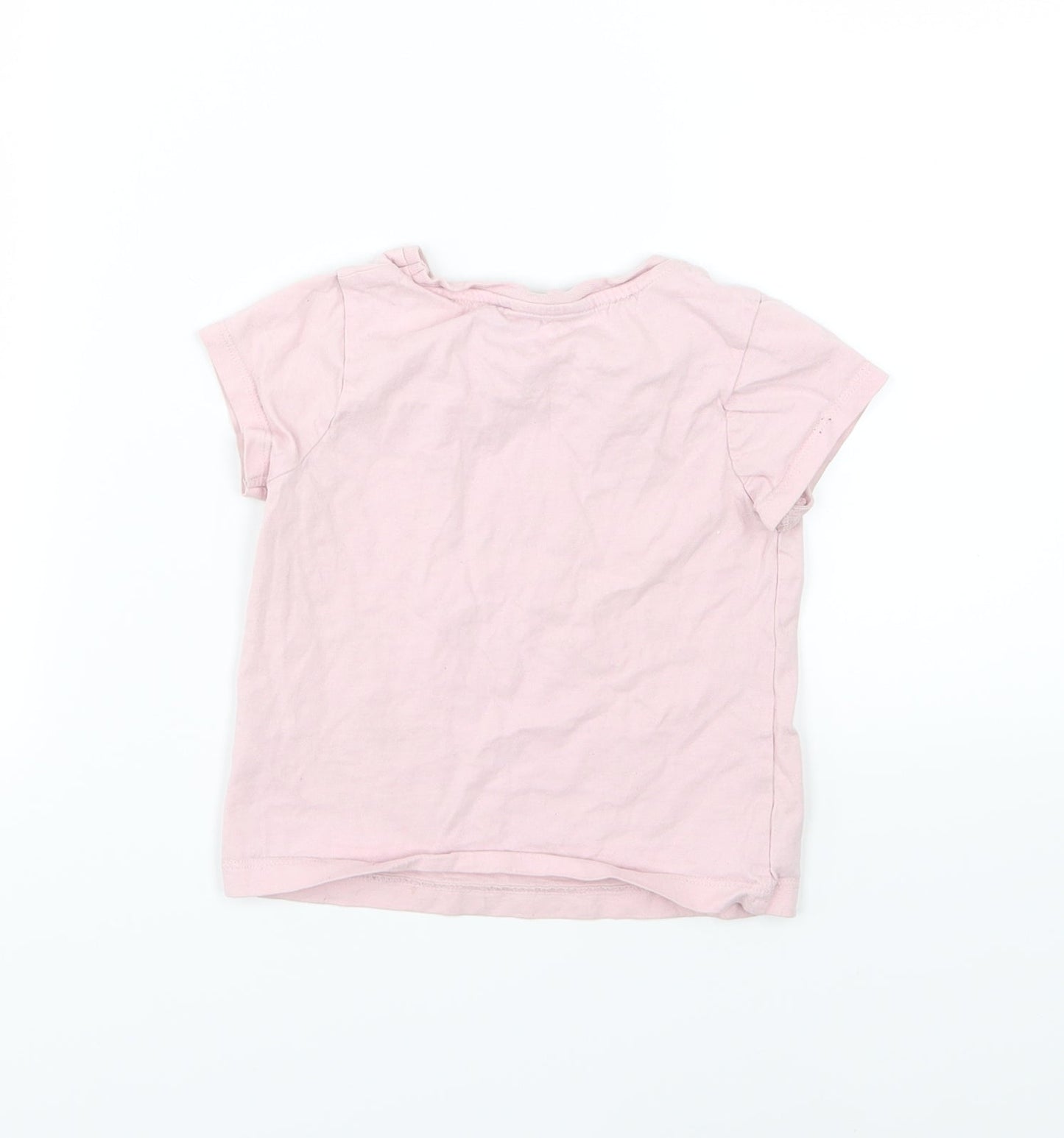 George Girls Pink  Jersey Basic T-Shirt Size 2-3 Years  - Happy