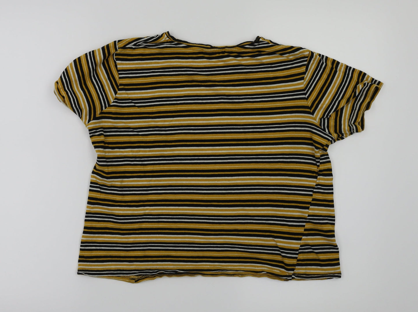 Womens UK Size S Zara Yellow Basic T-Shirt