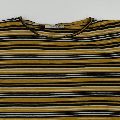 Womens UK Size S Zara Yellow Basic T-Shirt