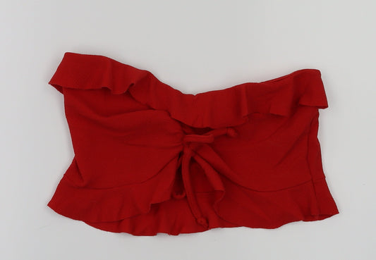 Womens UK Size 12 Boohoo Red Basic T-Shirt