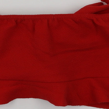 Womens UK Size 12 Boohoo Red Basic T-Shirt