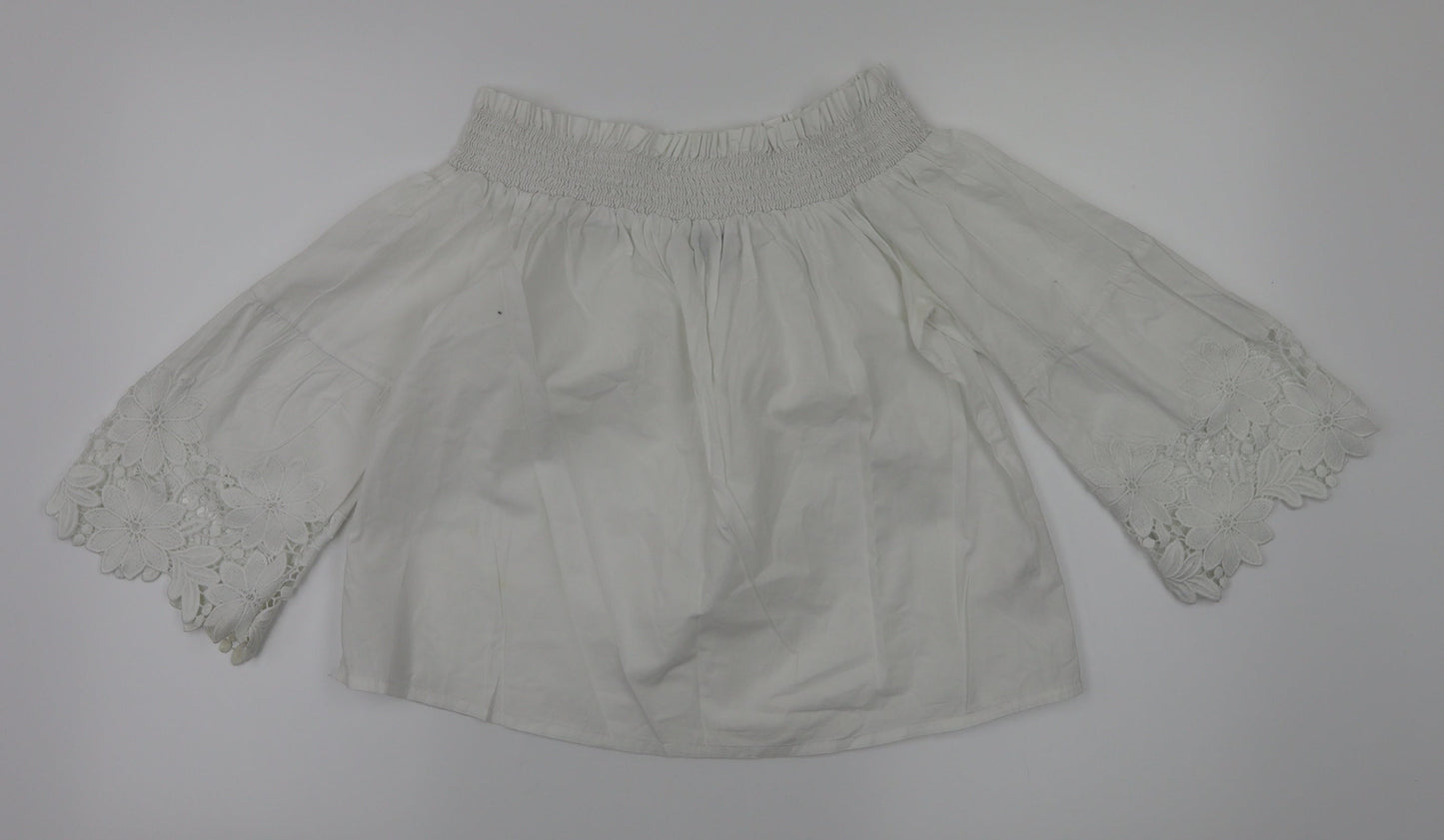 Womens UK Size 6 New Look White Basic T-Shirt