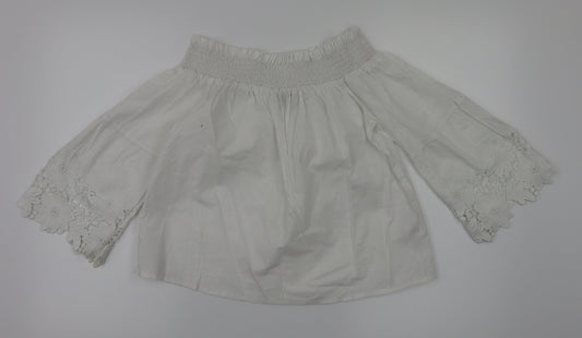 Womens UK Size 6 New Look White Basic T-Shirt