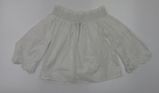 Womens UK Size 6 New Look White Basic T-Shirt