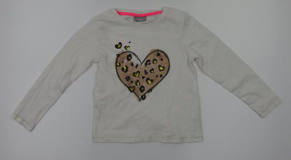 I love girls wear Girls White Houndstooth  Pullover T-Shirt Size 7 Years