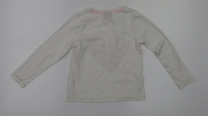 I love girls wear Girls White Houndstooth  Pullover T-Shirt Size 7 Years