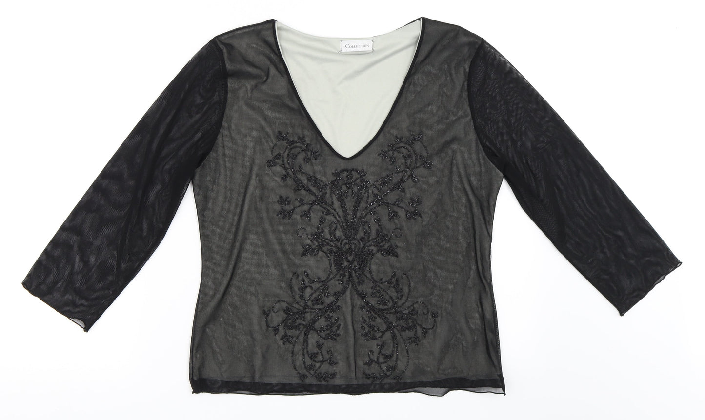 Collection Womens Black   Basic Blouse Size 16