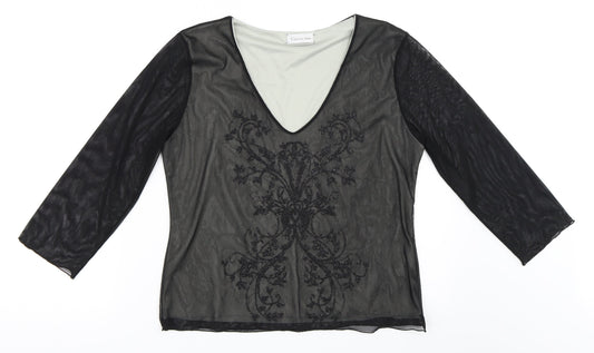 Collection Womens Black   Basic Blouse Size 16