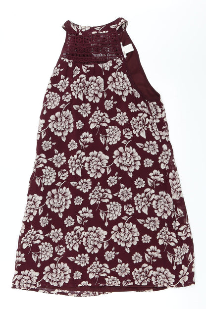 Band of Gypsies Womens Red Floral  Trapeze & Swing  Size M