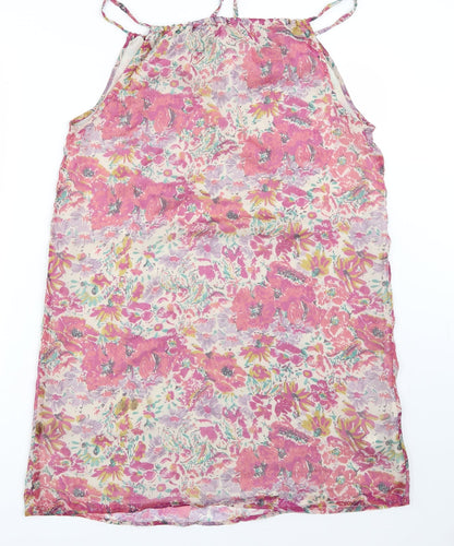 Mango Womens Pink Floral  A-Line  Size M