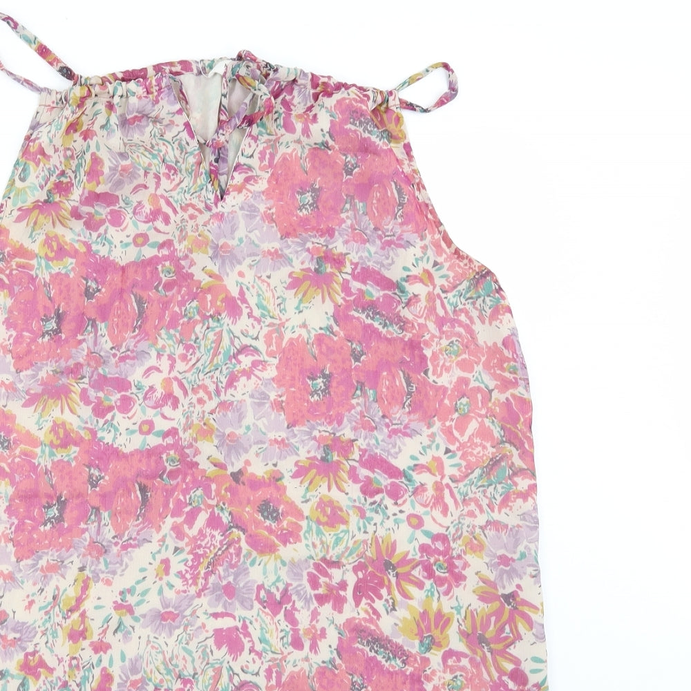 Mango Womens Pink Floral  A-Line  Size M