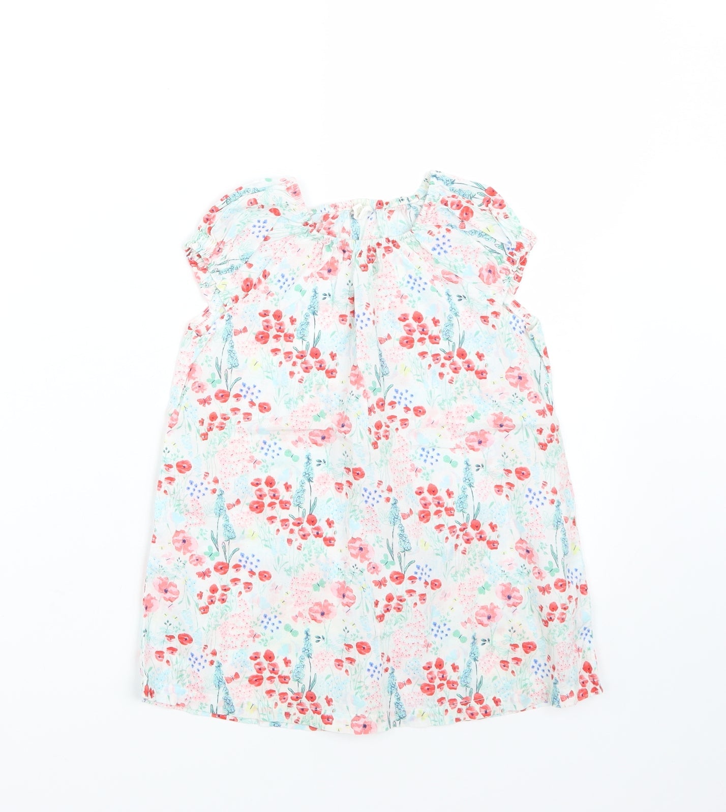 H&M Girls White Floral  Basic T-Shirt Size 2 Years