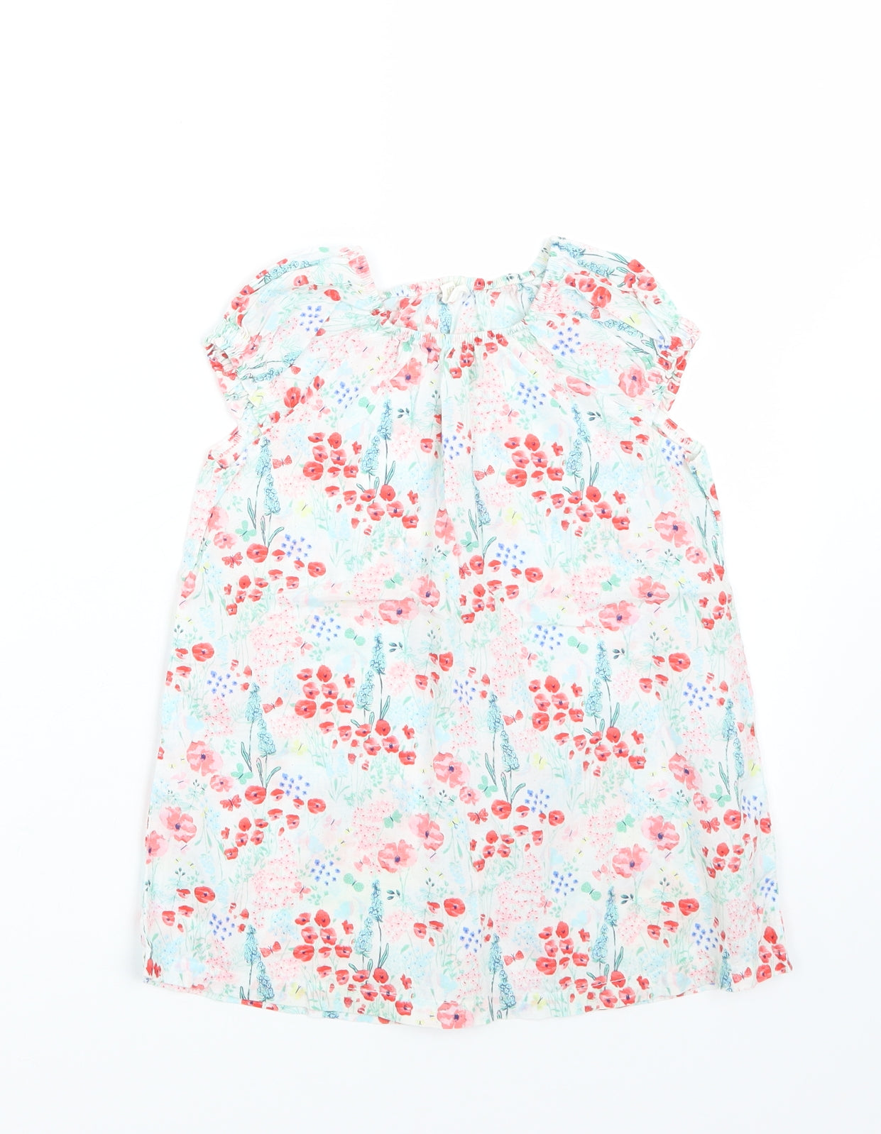 H&M Girls White Floral  Basic T-Shirt Size 2 Years