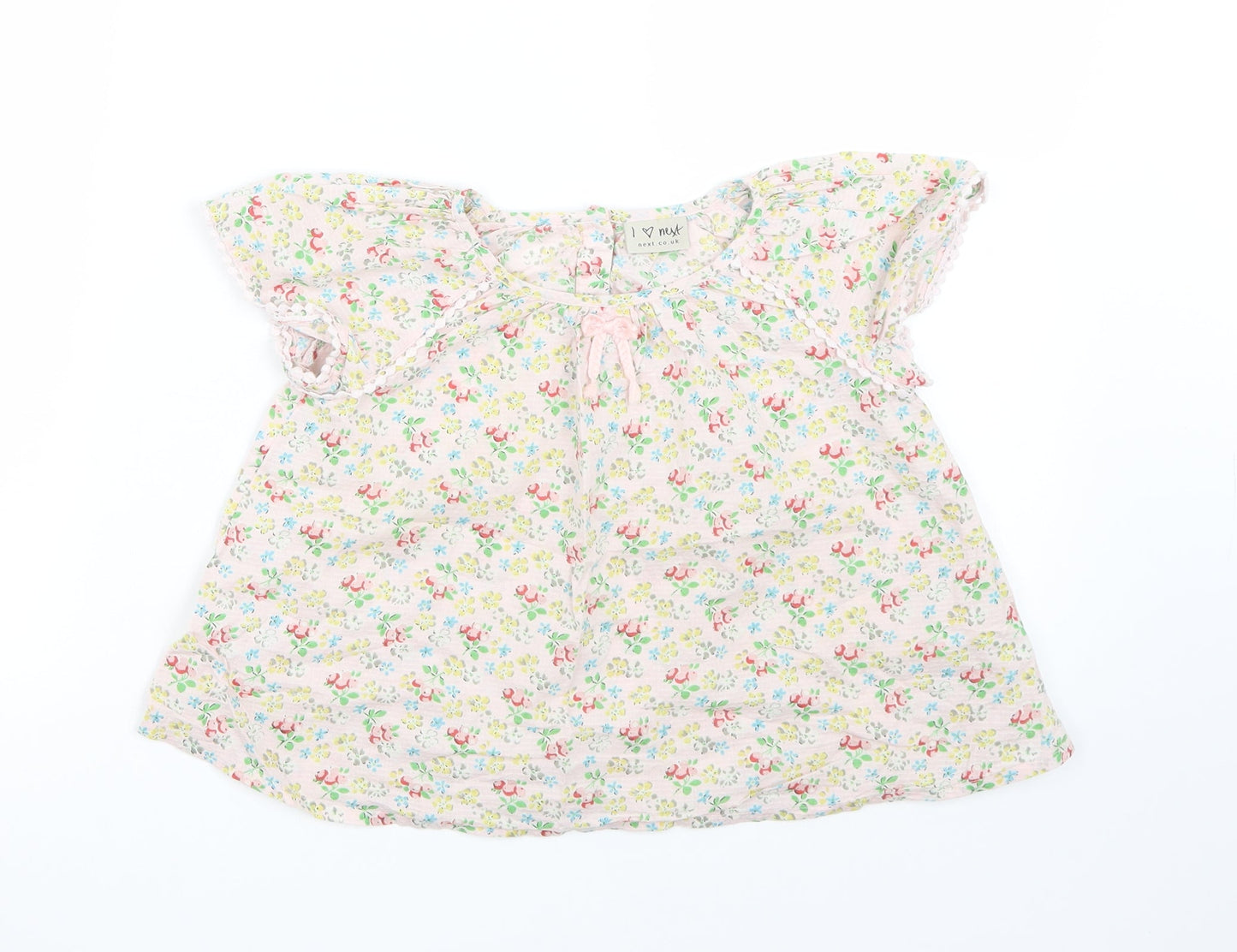 NEXT Girls Beige Floral  Basic T-Shirt Size 3-4 Years