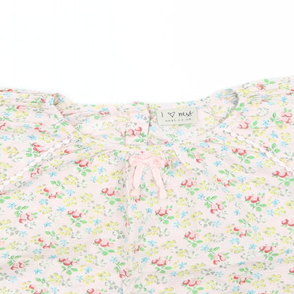 NEXT Girls Beige Floral  Basic T-Shirt Size 3-4 Years