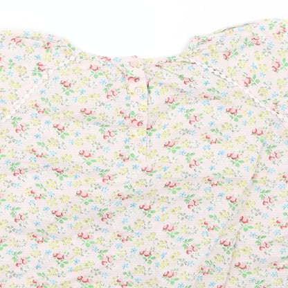 NEXT Girls Beige Floral  Basic T-Shirt Size 3-4 Years