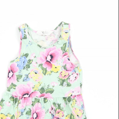 H&M Girls Green Floral  A-Line  Size 3 Years