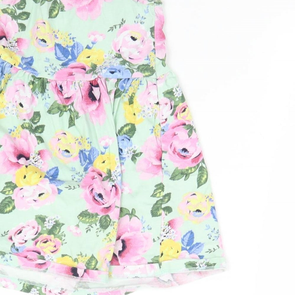 H&M Girls Green Floral  A-Line  Size 3 Years