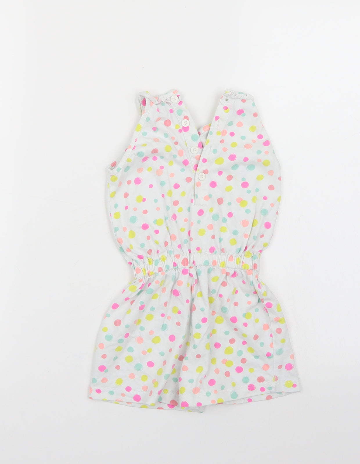 TU Girls White Polka Dot  Playsuit One-Piece Size 3-4 Years