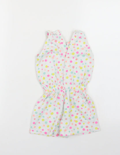 TU Girls White Polka Dot  Playsuit One-Piece Size 3-4 Years