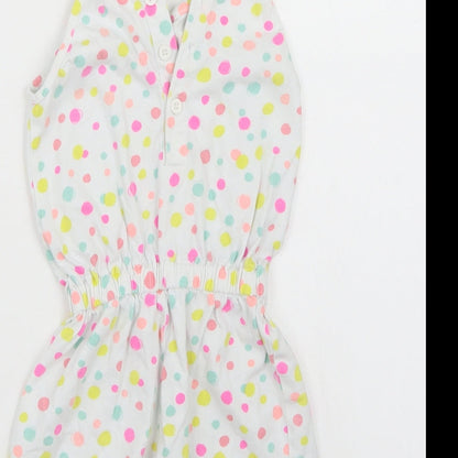 TU Girls White Polka Dot  Playsuit One-Piece Size 3-4 Years