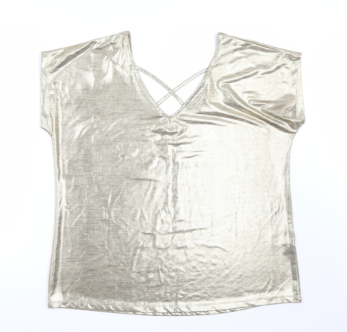 Peacocks Womens Gold   Basic T-Shirt Size 18