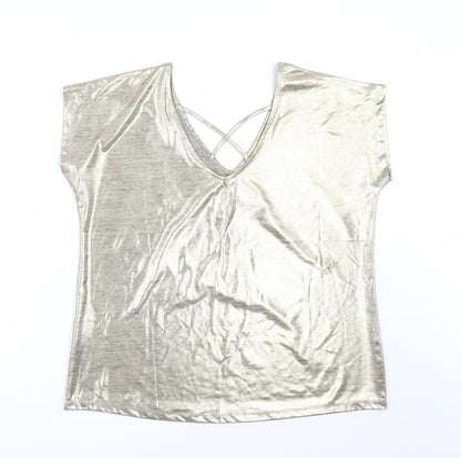 Peacocks Womens Gold   Basic T-Shirt Size 18
