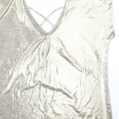 Peacocks Womens Gold   Basic T-Shirt Size 18