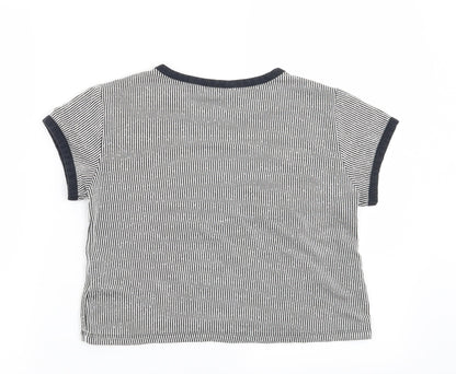 Young Dimension Girls Blue Striped  Basic T-Shirt Size 12-13 Years  - #Nope
