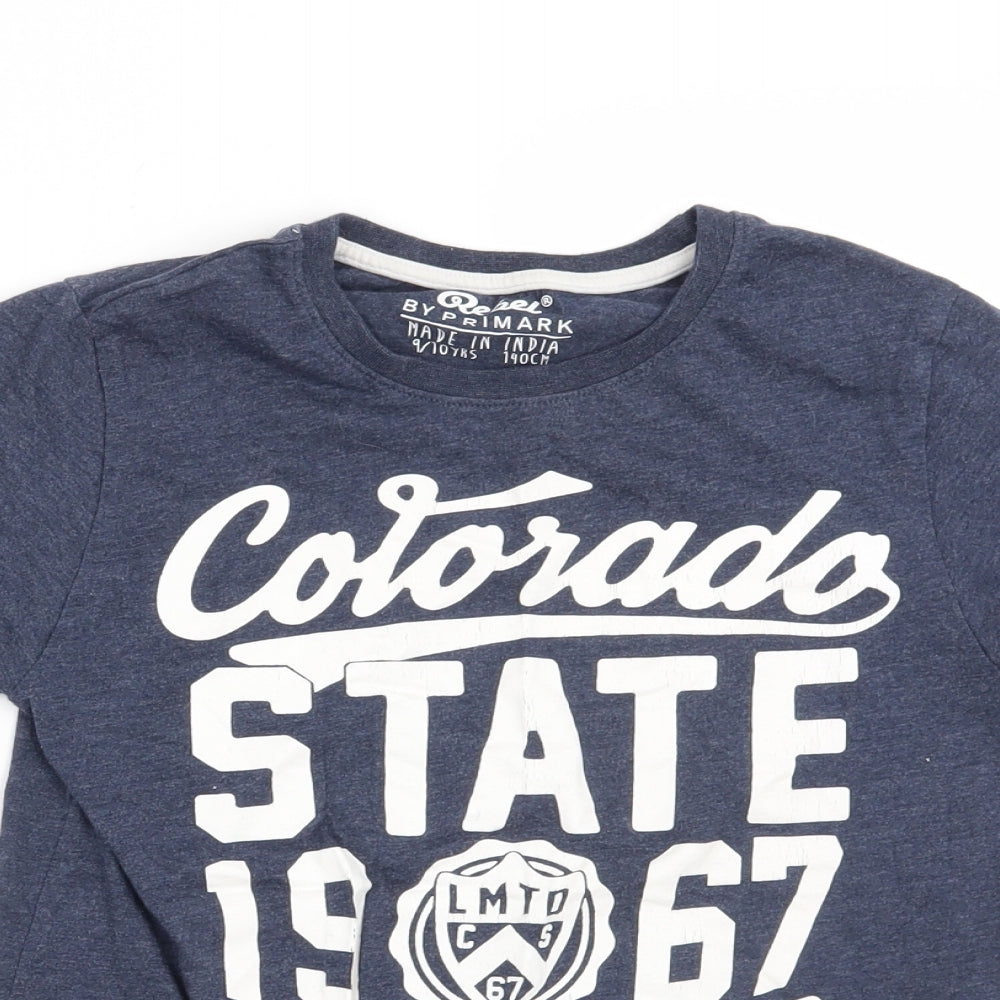 Rebel Boys Blue   Basic T-Shirt Size 9-10 Years  - Colorado