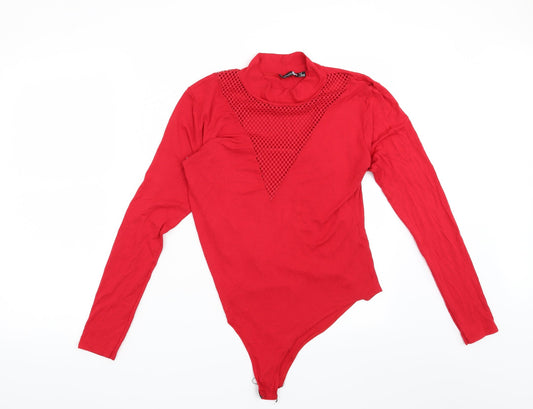 Womens UK Size 12 Boohoo Red Basic Blouse