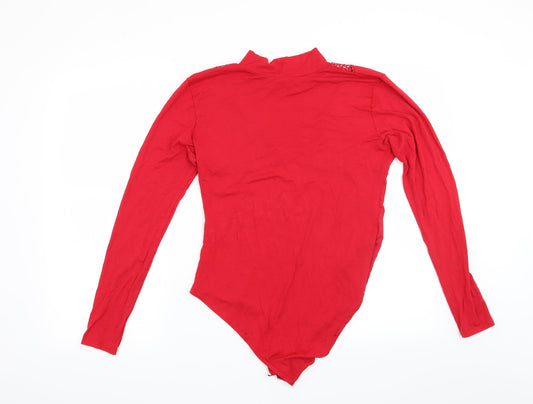 Womens UK Size 12 Boohoo Red Basic Blouse