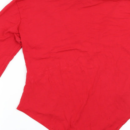 Womens UK Size 12 Boohoo Red Basic Blouse