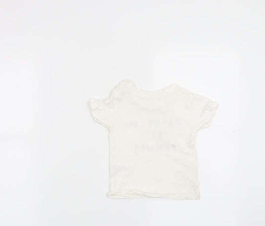 Matalan Baby White   Basic T-Shirt Size 6-9 Months  - Daddy + Me = Best Friends