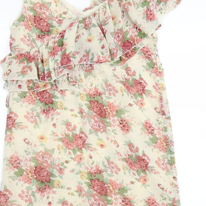 Select Womens Ivory Floral  Mini  Size 8