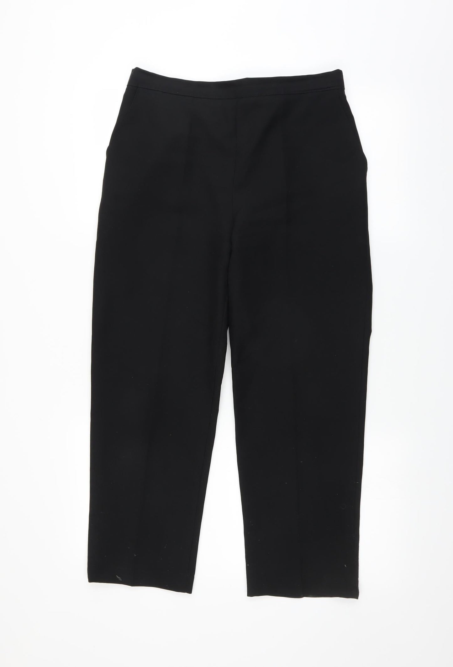 Womens UK Size 14 Preworn Regular Fit  Black Trousers