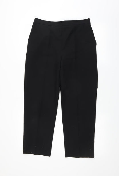 Womens UK Size 14 Preworn Regular Fit  Black Trousers
