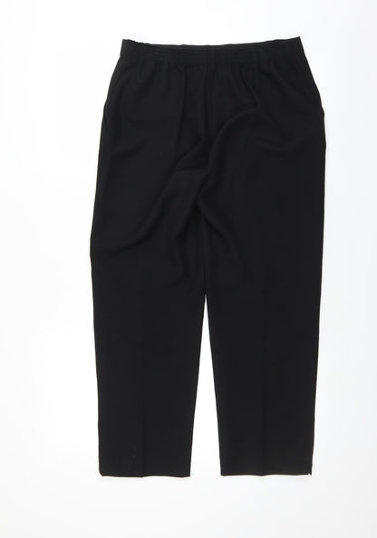 Womens UK Size 14 Preworn Regular Fit  Black Trousers