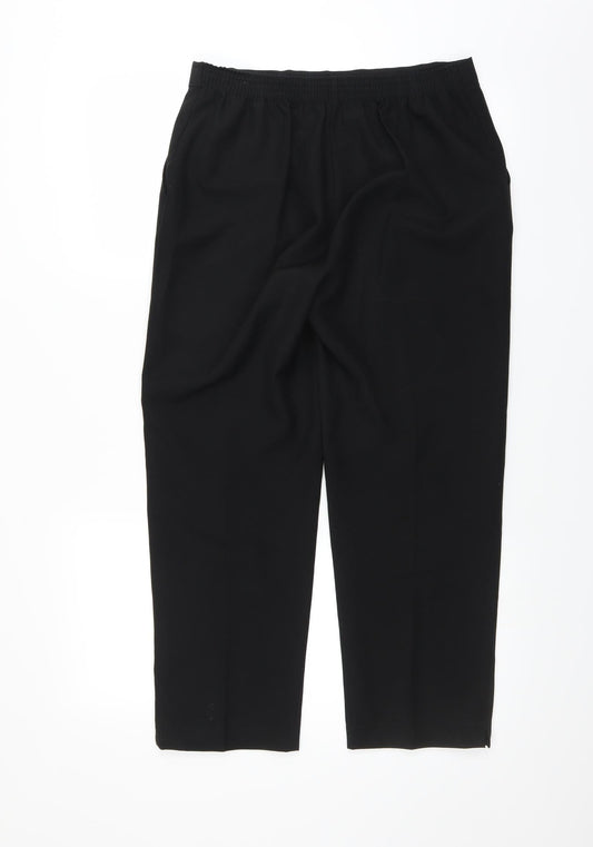 Womens UK Size 14 Preworn Regular Fit  Black Trousers