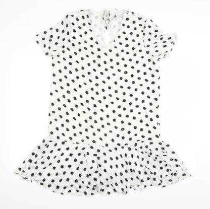 ARTLOVE Paris Womens White Floral  T-Shirt Dress  Size M