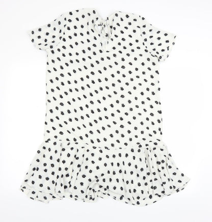ARTLOVE Paris Womens White Floral  T-Shirt Dress  Size M