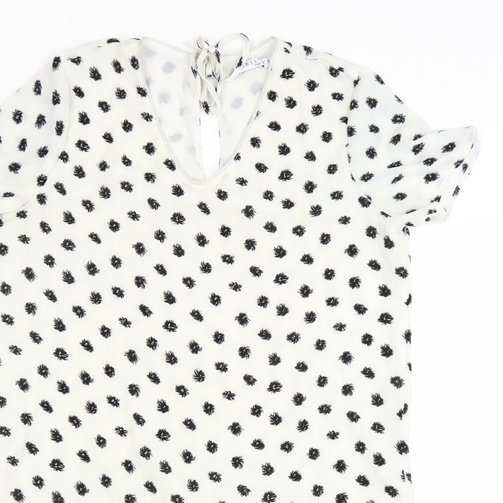 ARTLOVE Paris Womens White Floral  T-Shirt Dress  Size M
