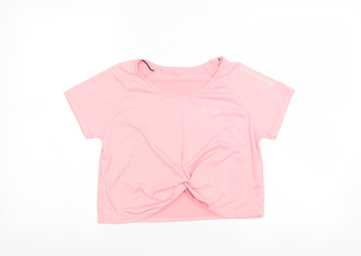 Preworn Womens Pink   Cropped T-Shirt   - twist front