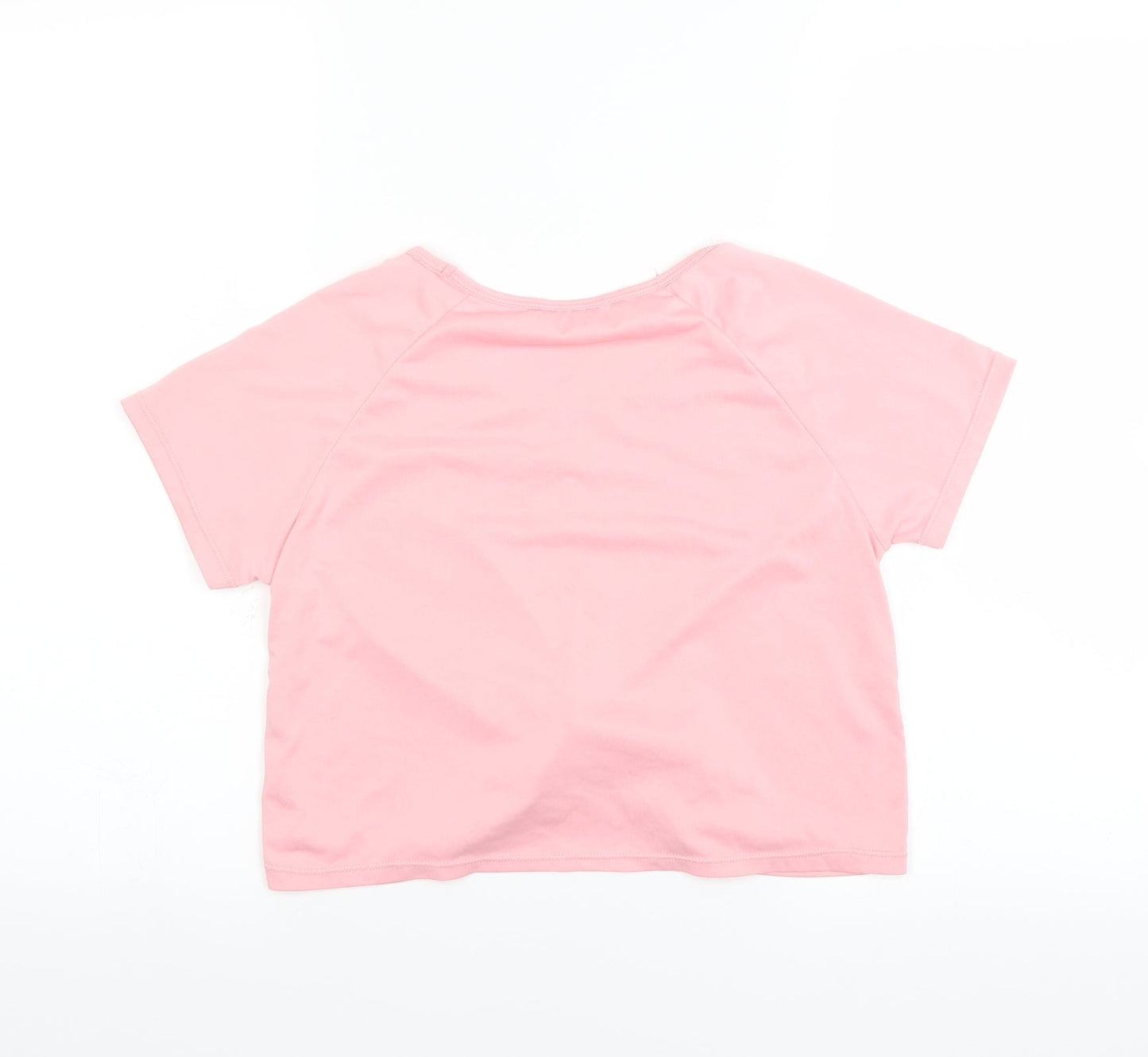 Preworn Womens Pink   Cropped T-Shirt   - twist front