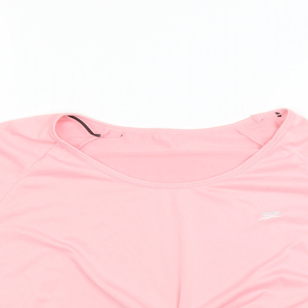 Preworn Womens Pink   Cropped T-Shirt   - twist front