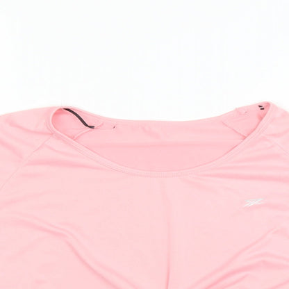 Preworn Womens Pink   Cropped T-Shirt   - twist front