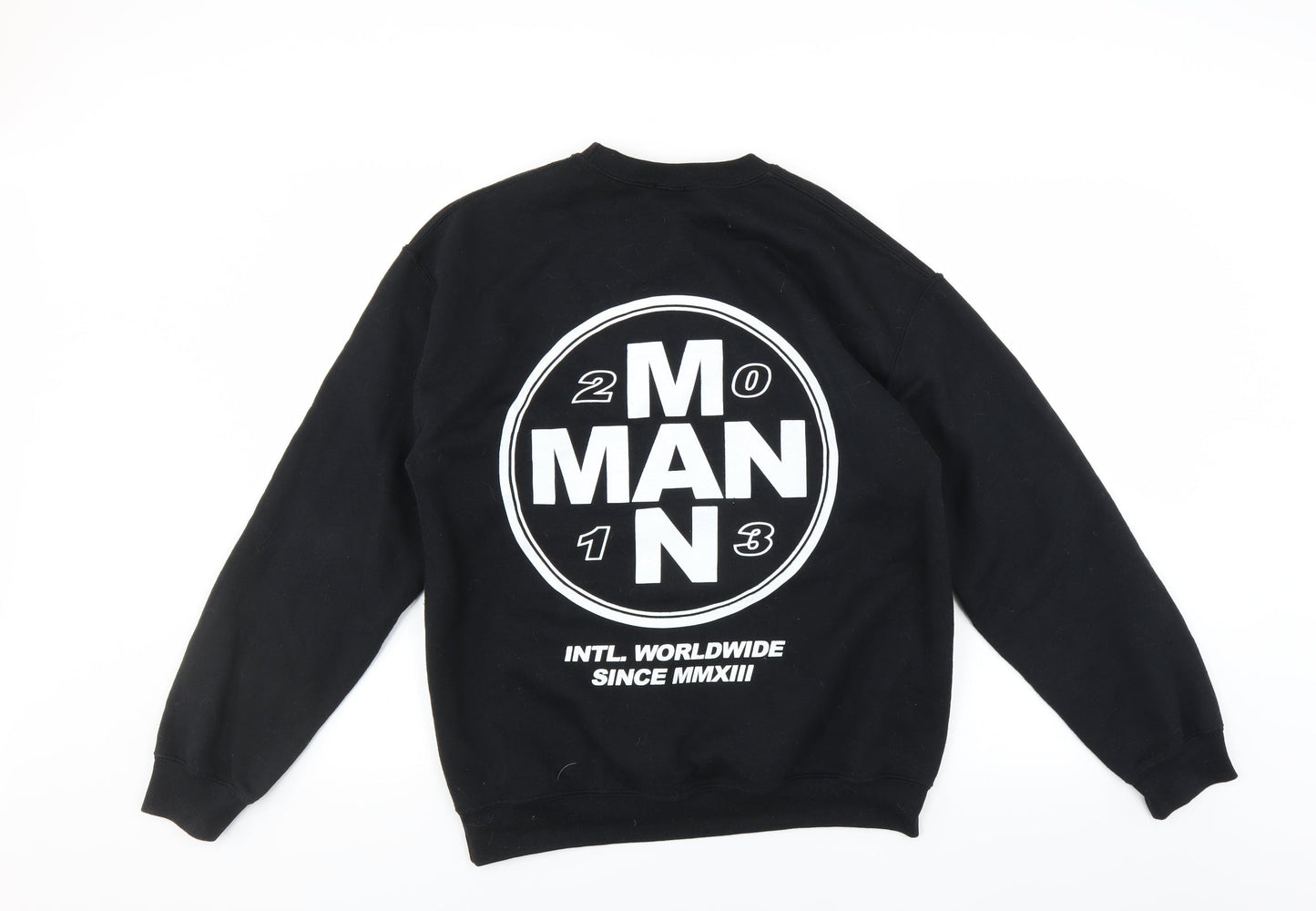 Mens UK Size S Boohoo Black Pullover Sweatshirt