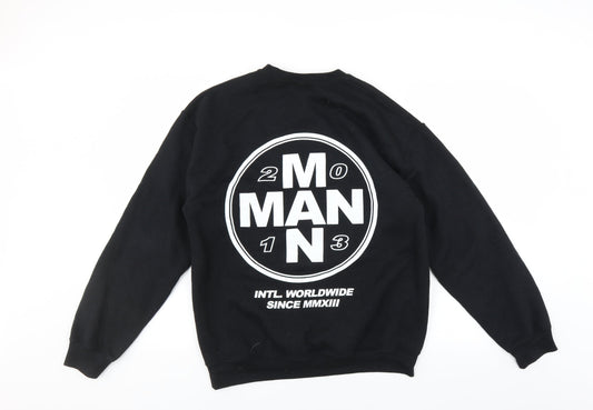 Mens UK Size S Boohoo Black Pullover Sweatshirt